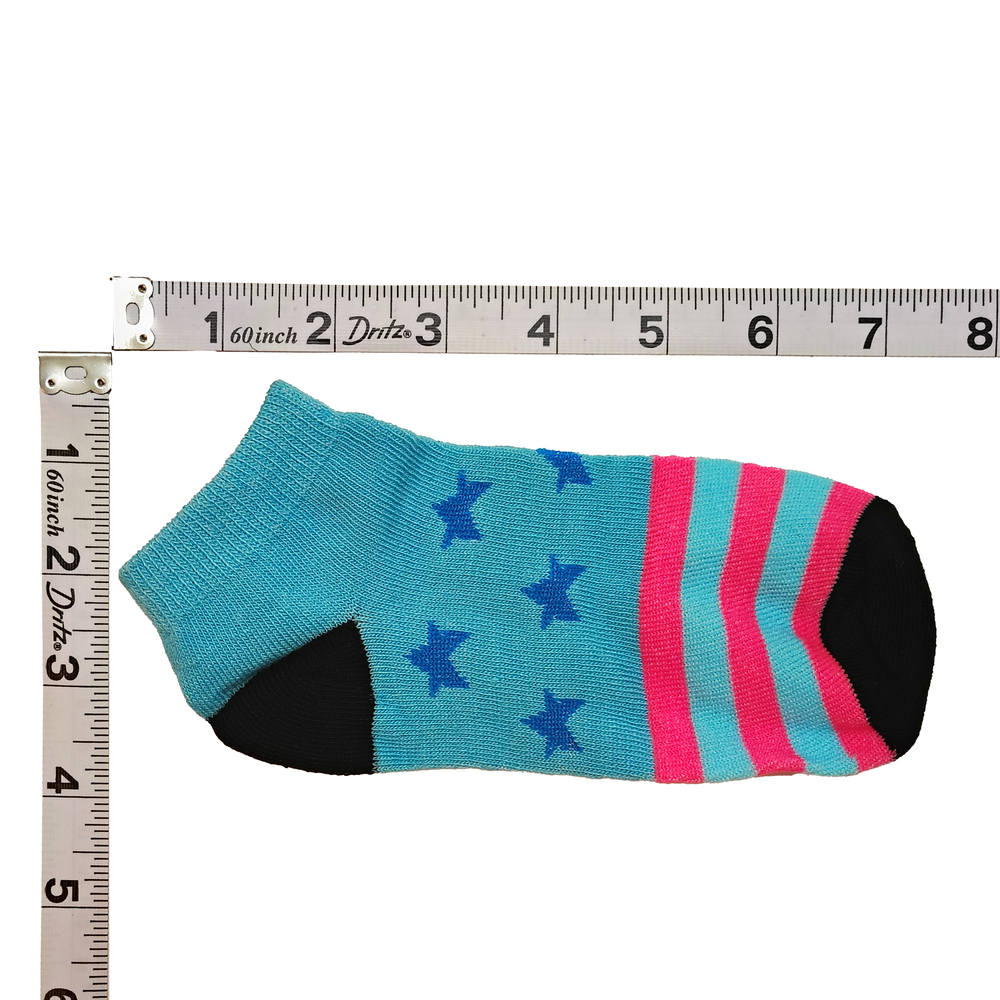 5 Pairs Tutuanna Socks - Blue with Stars & Pink Stripes